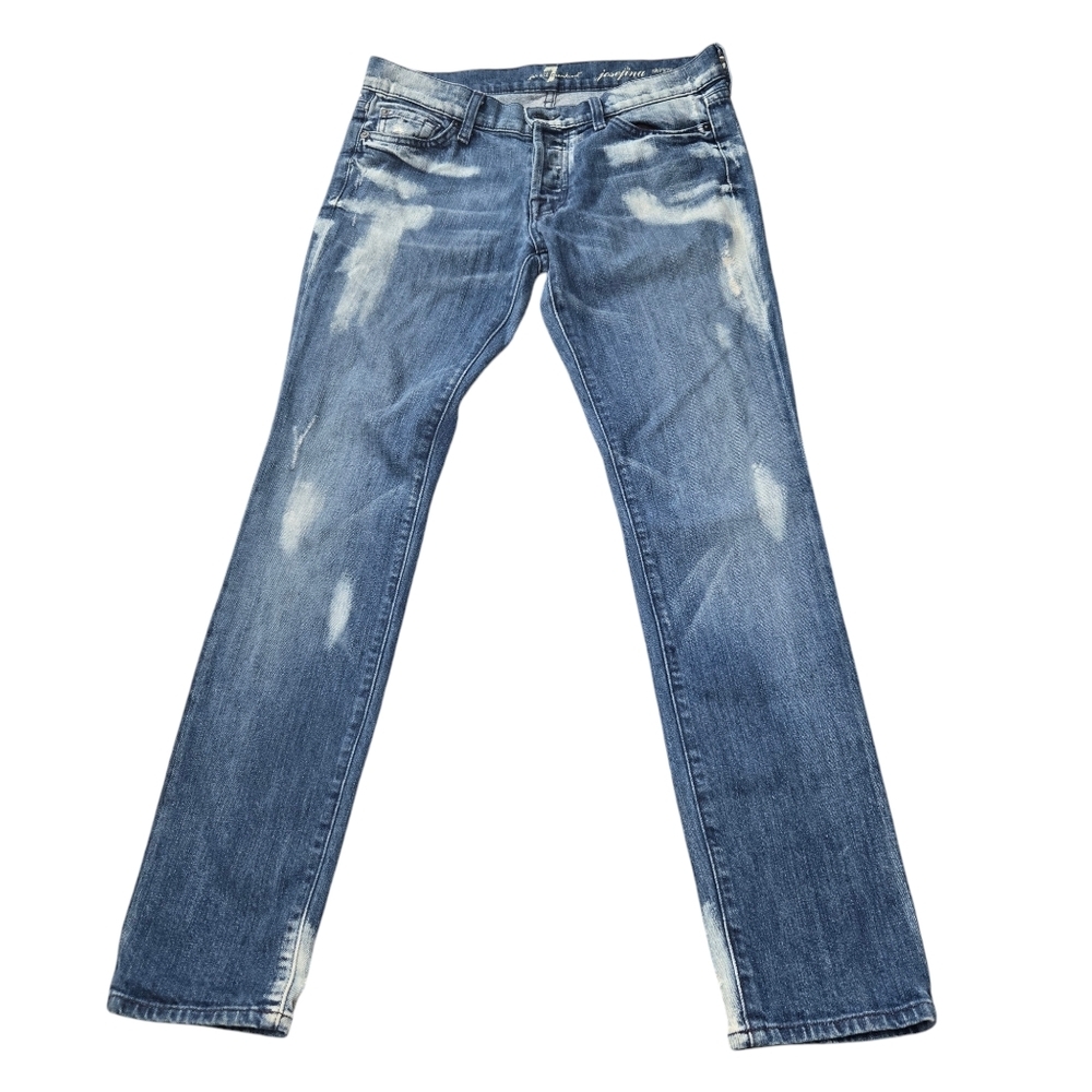 7 For All Mankind 7FAM Josefina Skinny‎ Boyfriend Button-Fly Denim Jeans